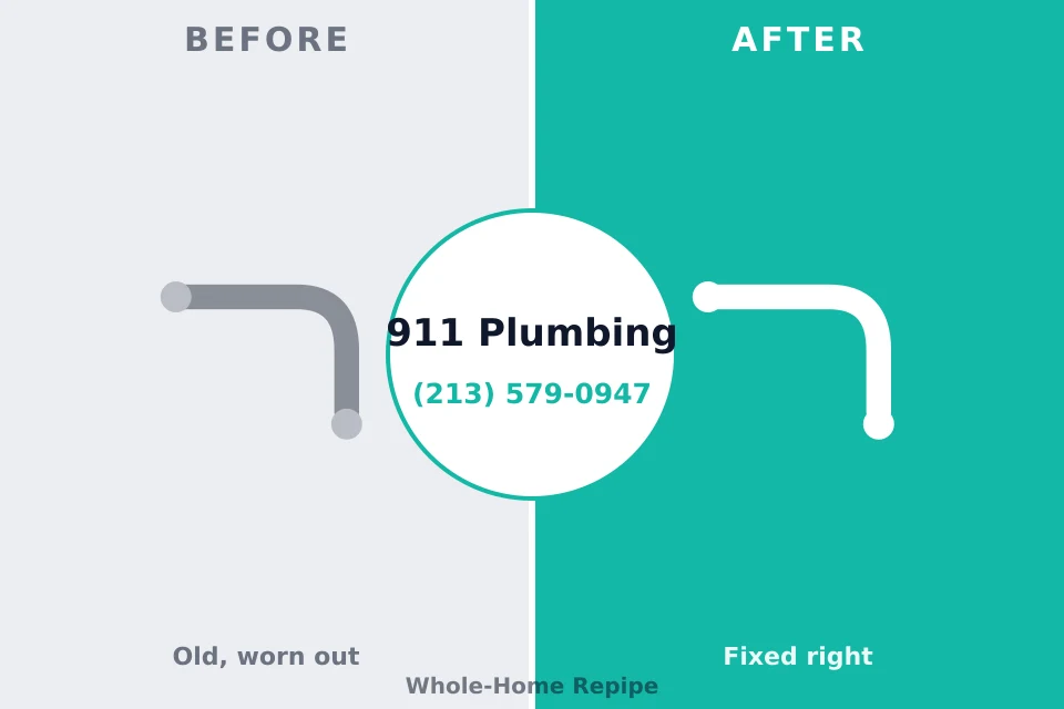 Before and after: plumbing company Villanova, PA